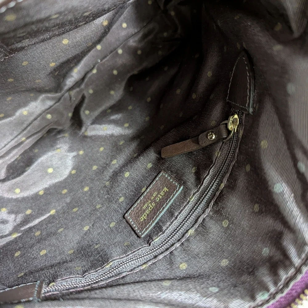 Kate Spade Purple Nylon Hobo Bag‎ Leather Accents 11